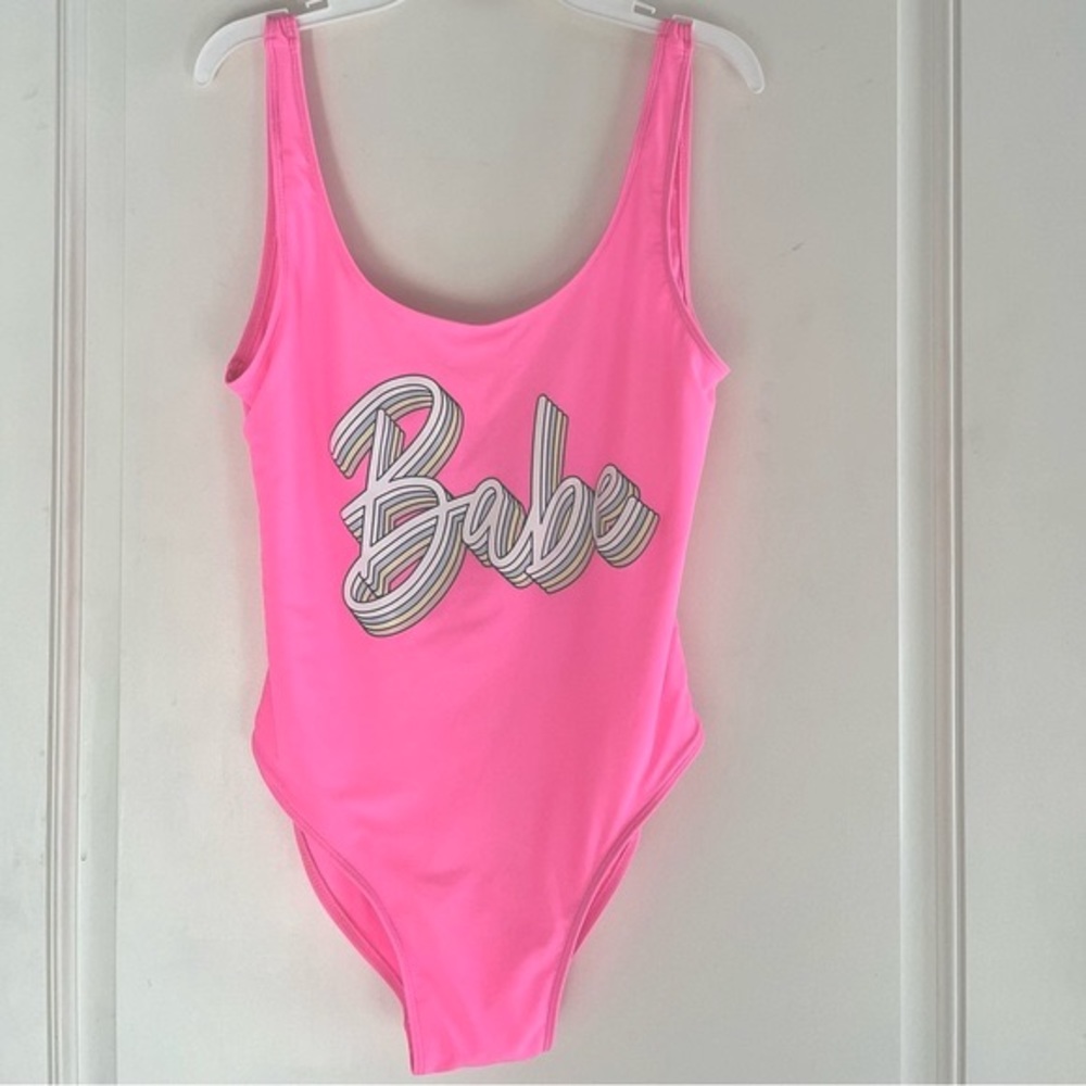 ‘Babe’ one piece bathing suit